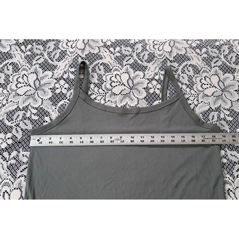 No Boundaries (2)Camisole Tops XXXL Rust/Green Ribbed‎ Stretch Tank Top Layering